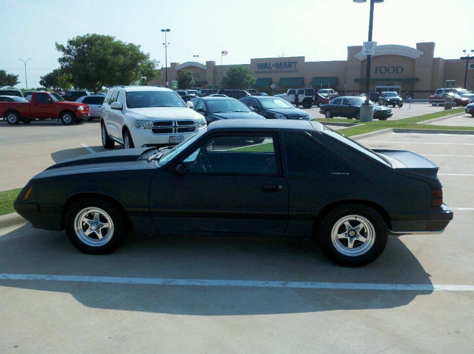 Black 1985 Ford Mustang GT