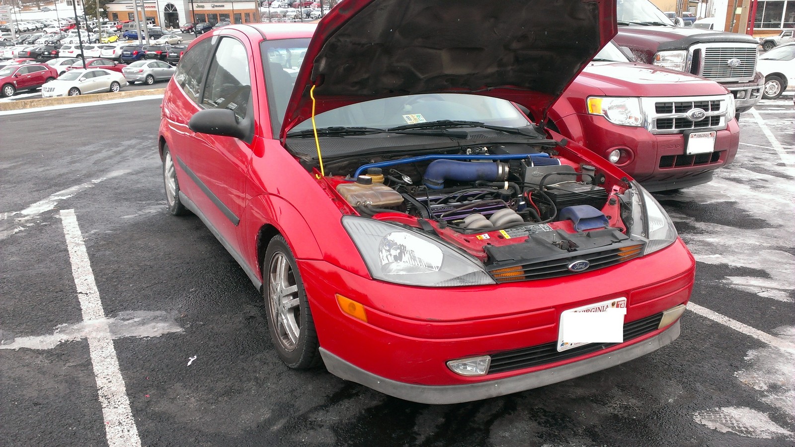 2001 Red Ford Focus ZX3 picture, mods, upgrades