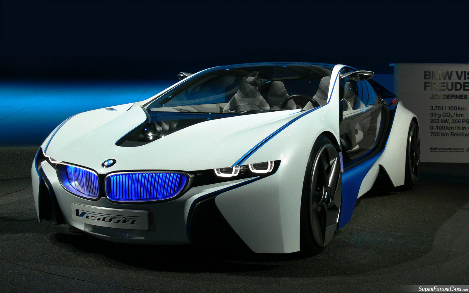 white 2015 BMW i8 