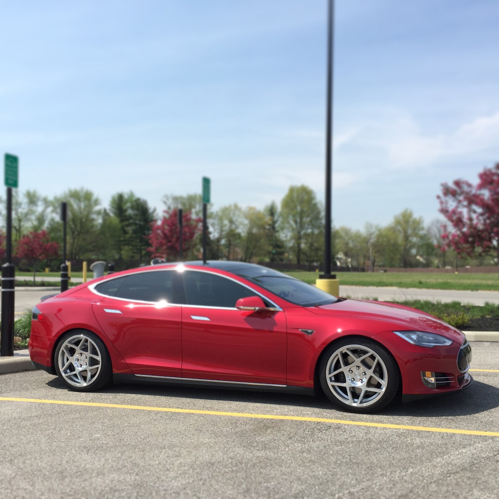 2015 Red Tricoat Tesla Model S 85D picture, mods, upgrades