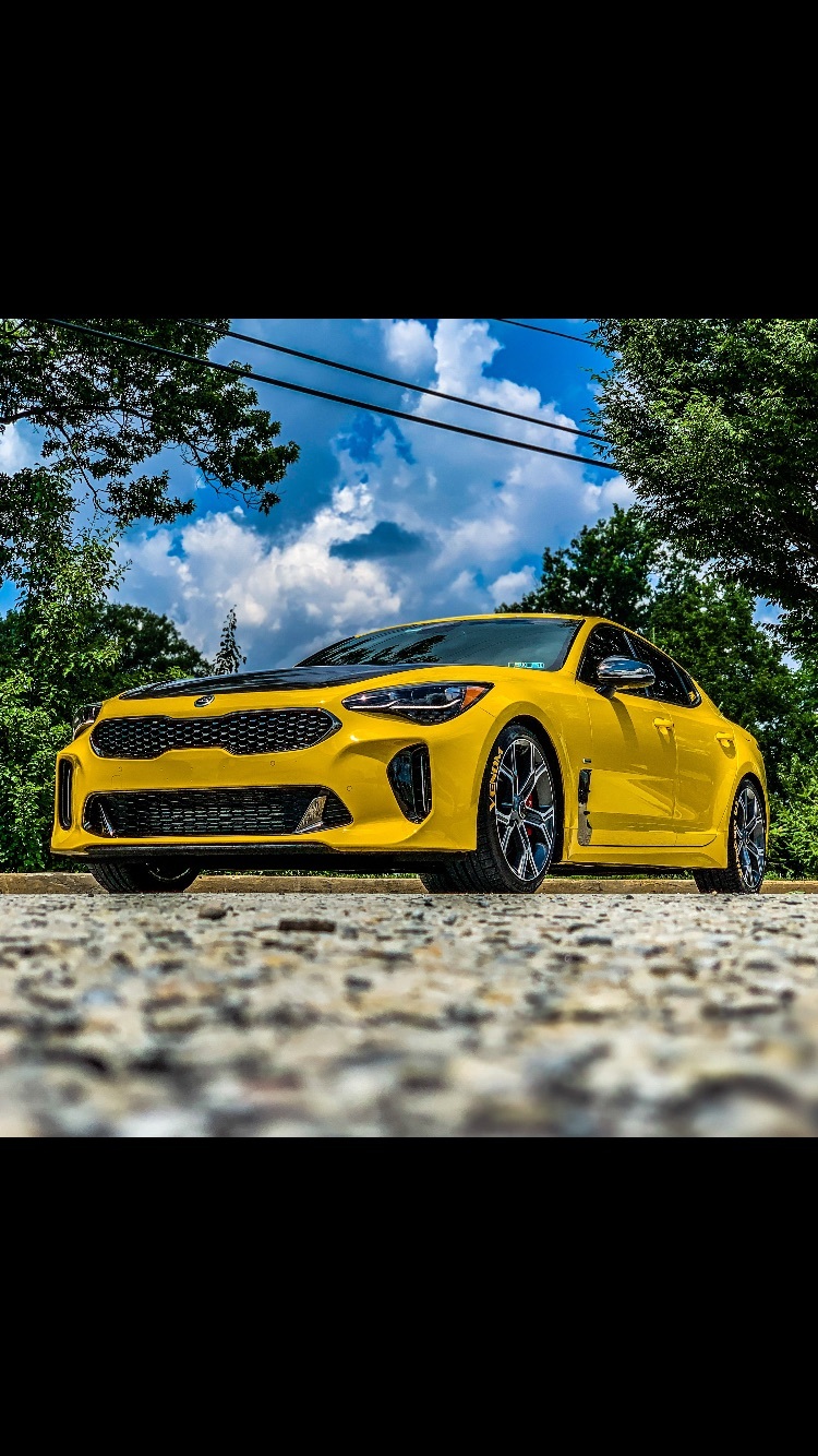2018 Sunset Yellow Kia Stinger GT Limited picture, mods, upgrades