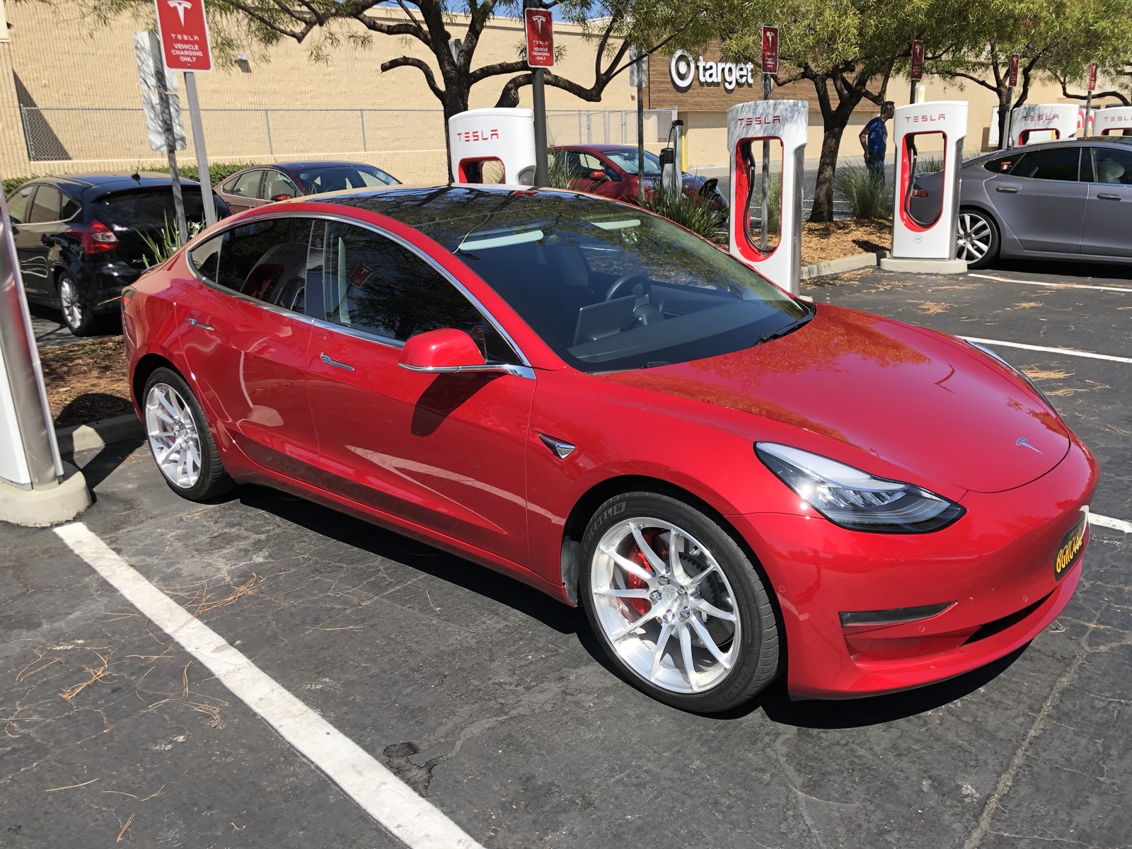 2018 Red Tesla Model 3 Performance picture, mods, upgrades