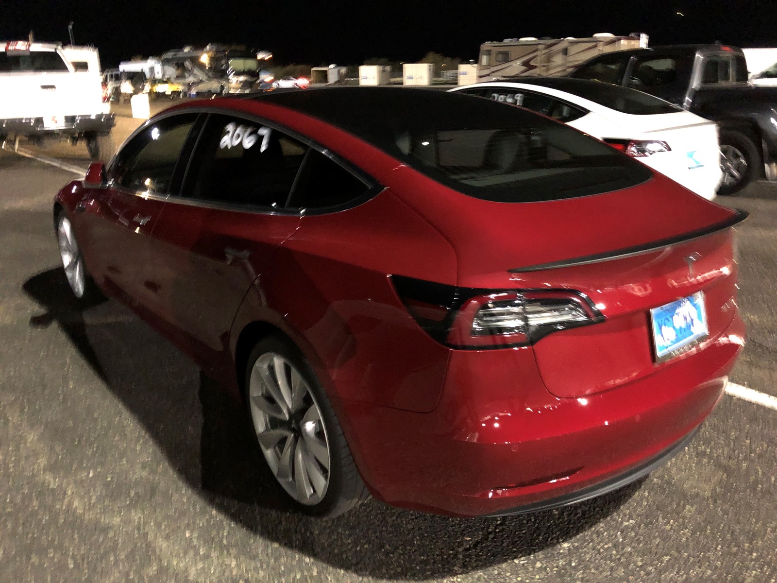 Red 2019 Tesla Model 3 Performance