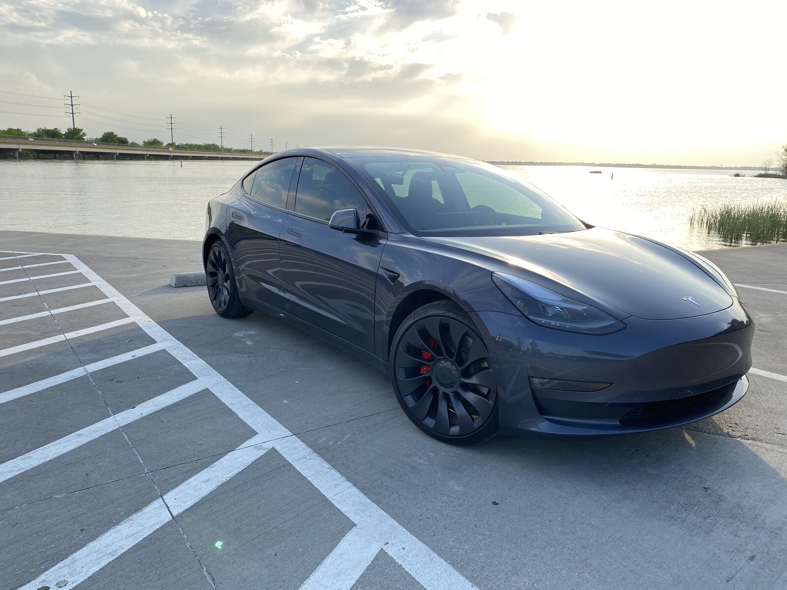 Midnight Silver Metallic 2021 Tesla Model 3 Performance