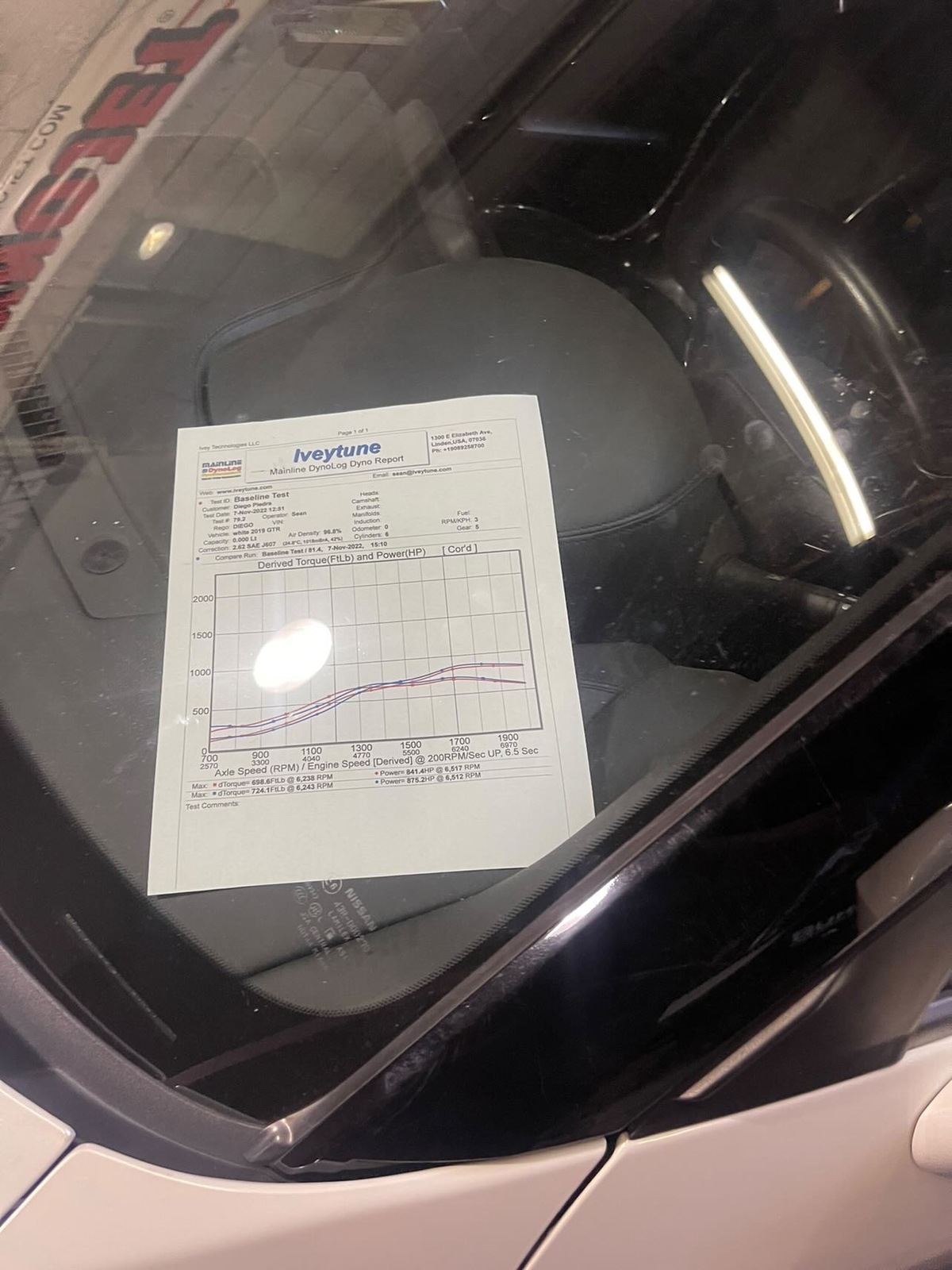 2019 White Nissan GT-R  Dyno Graph