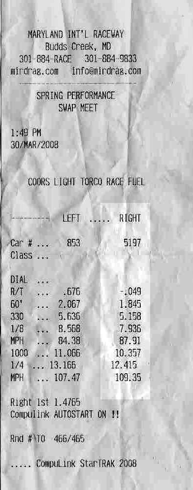 2005  Ford Mustang GT Timeslip Scan