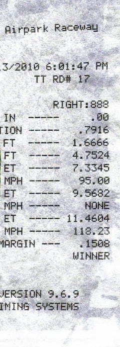 2007  Dodge Charger SRT8 Timeslip Scan
