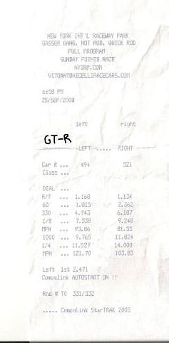2009  Nissan GT-R  Timeslip Scan