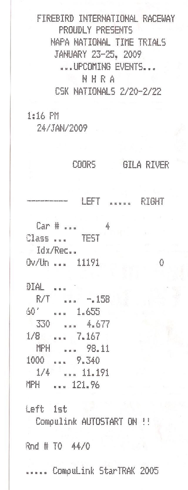1998  Chevrolet Camaro Z28 347 nitrous Timeslip Scan
