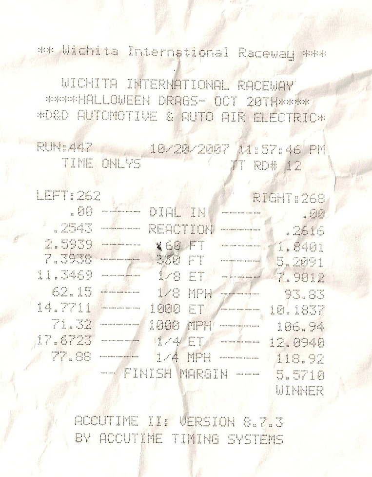 2005  Subaru Legacy gt Timeslip Scan