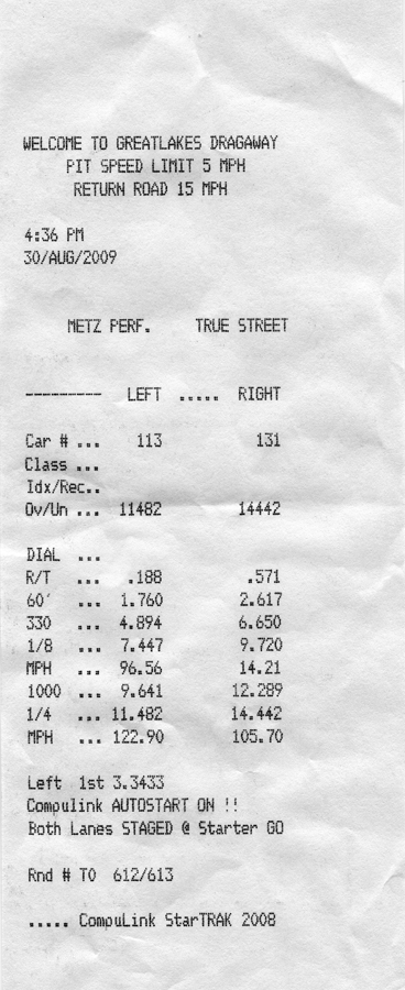 2007  Ford Mustang Shelby-GT500  Timeslip Scan