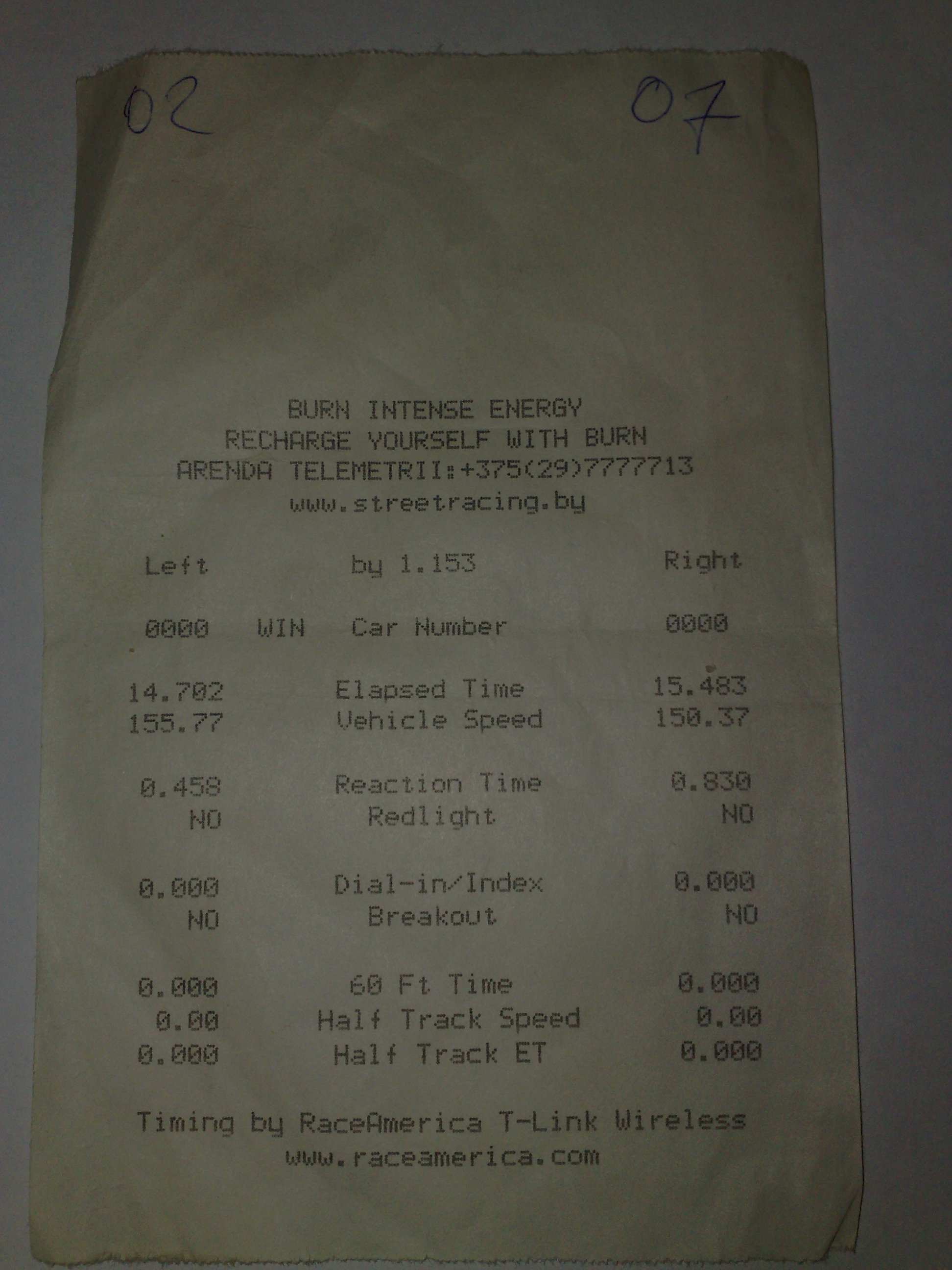 1996  Honda Civic CRX DelSol Timeslip Scan