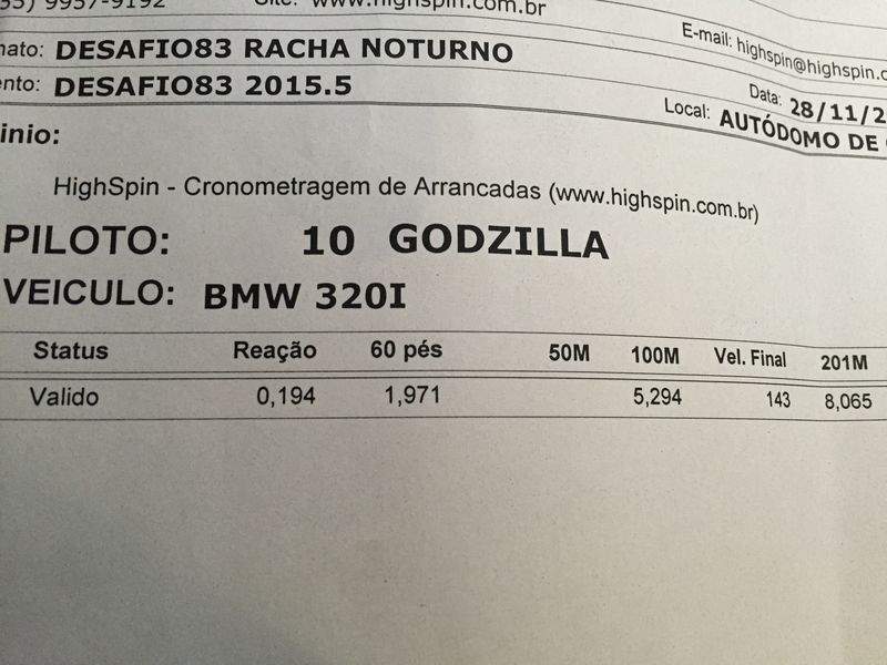 2014 Silver BMW 320i GP Timeslip Scan
