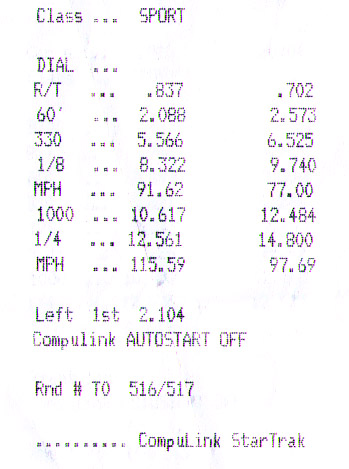 2007  Ford Mustang Shelby GT500 Timeslip Scan