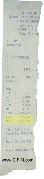 2001  Ford Focus ZX3 Timeslip Scan