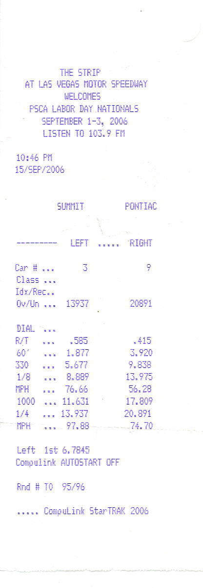 1986  Ford Mustang GT Timeslip Scan