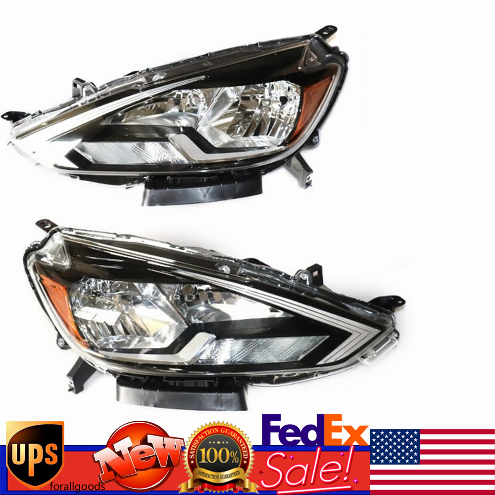 For Nissan Sentra 2016 2017 2018 Halogen Headlights Head Lamps Left Right Pairs
