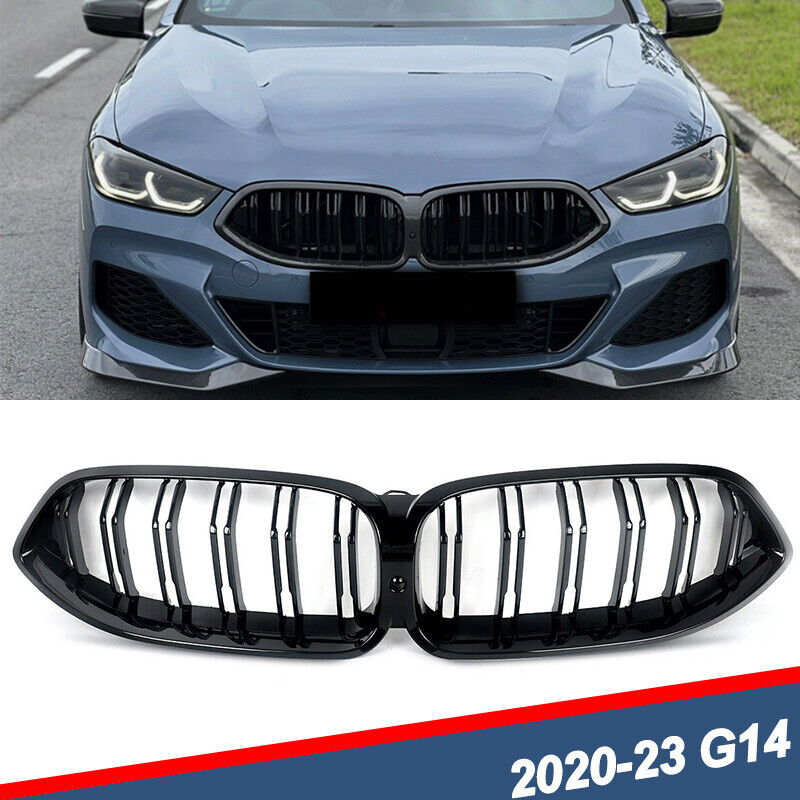 Front Kidney Grille Replace For BMW G14 G15 G16 840i M850i W/ Camera Hole Black
