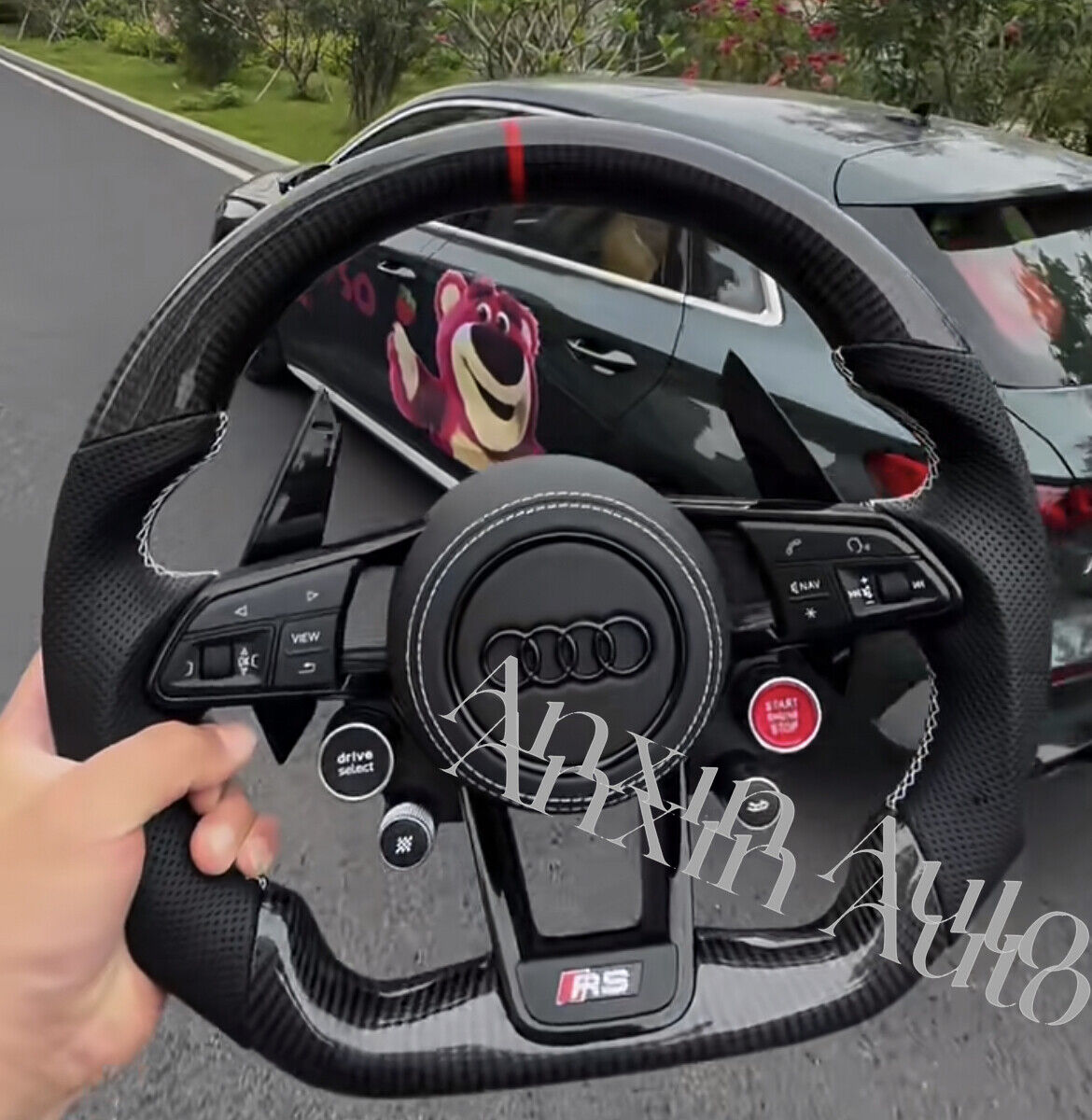 Audi Carbon Fiber Steering Wheel Buttons Sport Kit Start For R8 TTS A3-A7 S3- S7