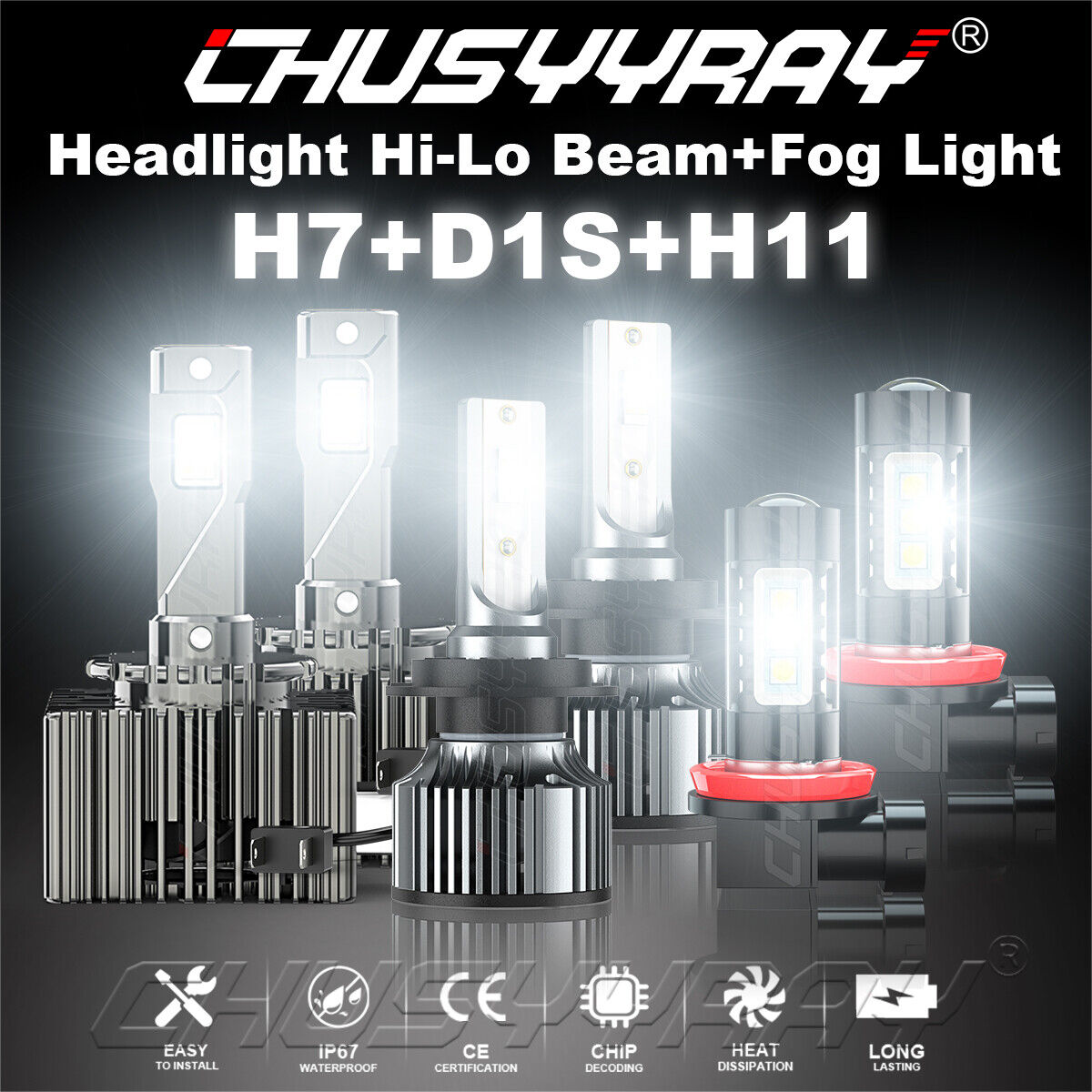 For BMW 750i 750Li 760Li 2006 2007 2008 LED Headlight High/Low+Fog Light Kit
