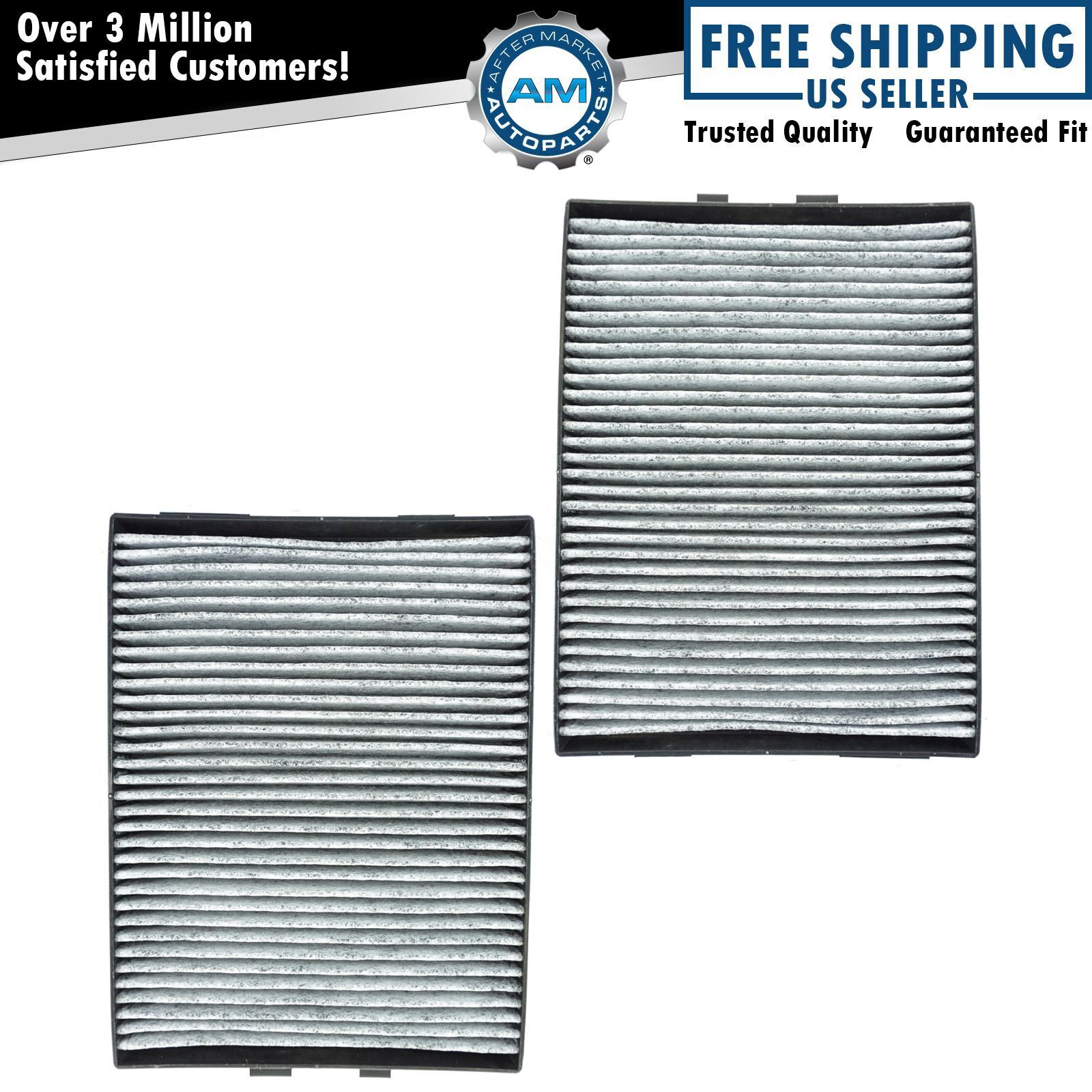 Cabin Air Filter w/ Dual Carbon Elements Pair Set for BMW E39 5 Series New