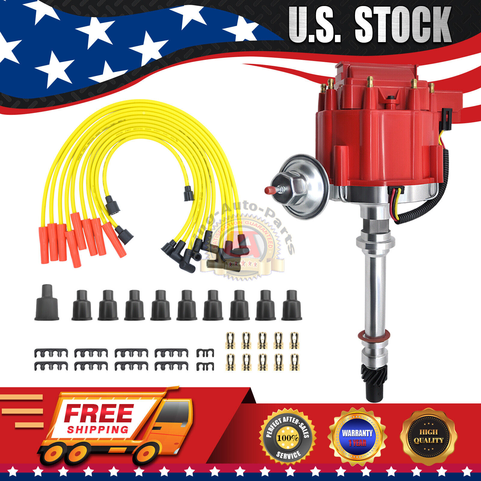Chevy BBC 350 454 HEI Distributor Wires Ignition Combo Kit for 5.7L GM08