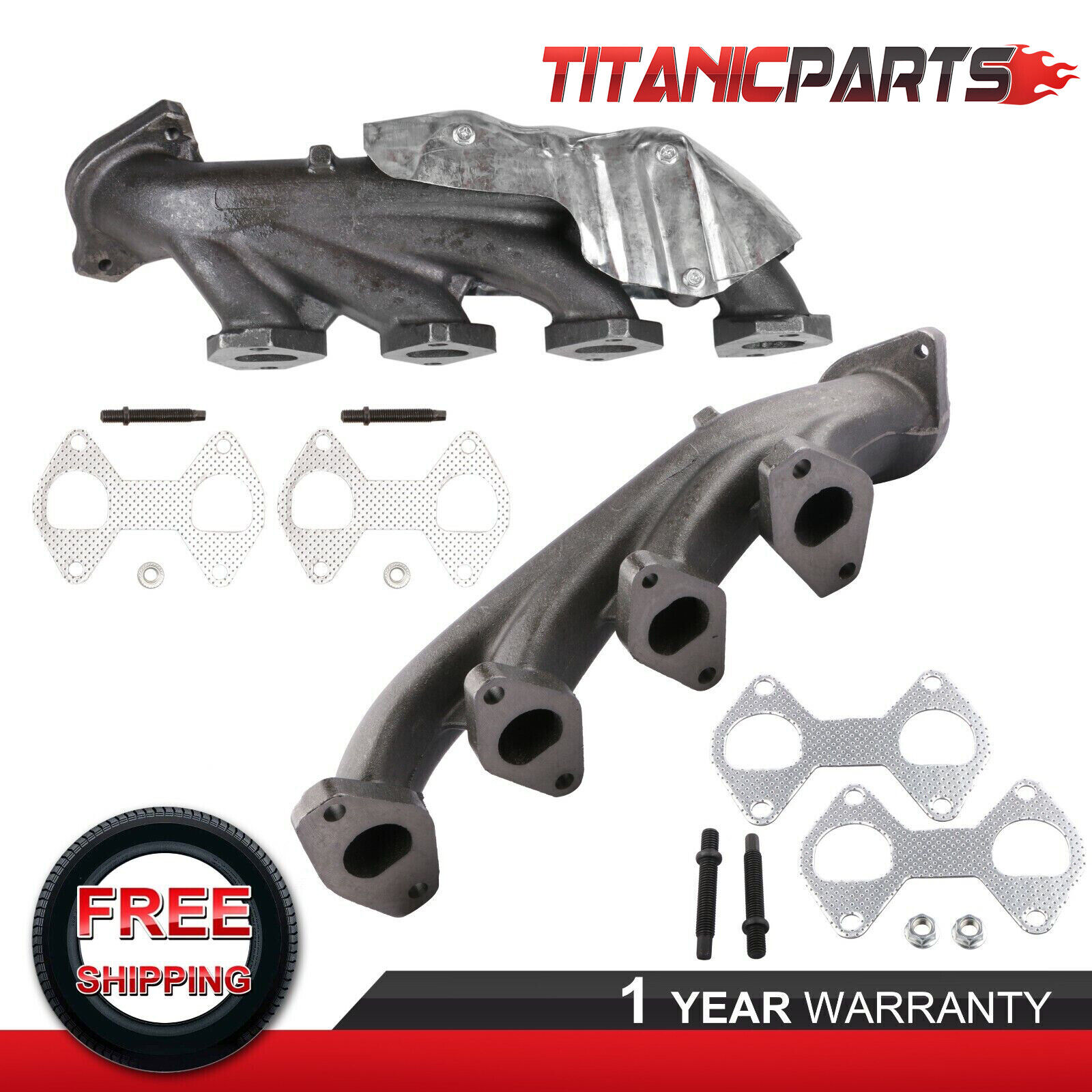 Left & Right Exhaust Manifold Kits For Ford F150 Expedition Lincoln Mark LT 5.4L