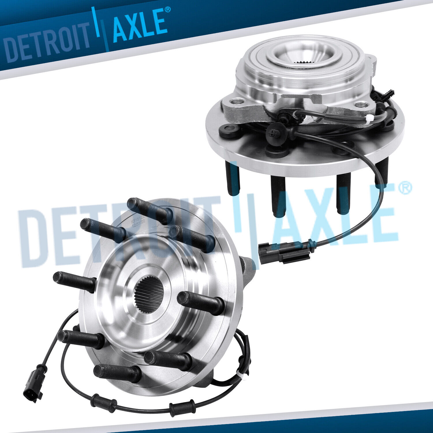 4WD Pair Front Wheel Bearing Hubs for 2009 2010 2011 Dodge Ram 2500 3500 w/ ABS
