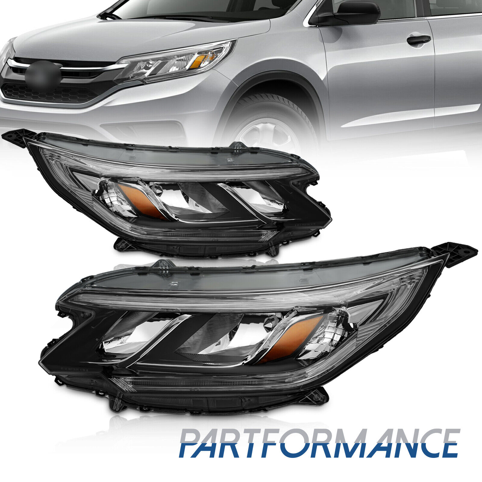 LED DRL Right&Left Side Headlight Headlamp For 2015-2016 Honda CR-V CRV 4Dr