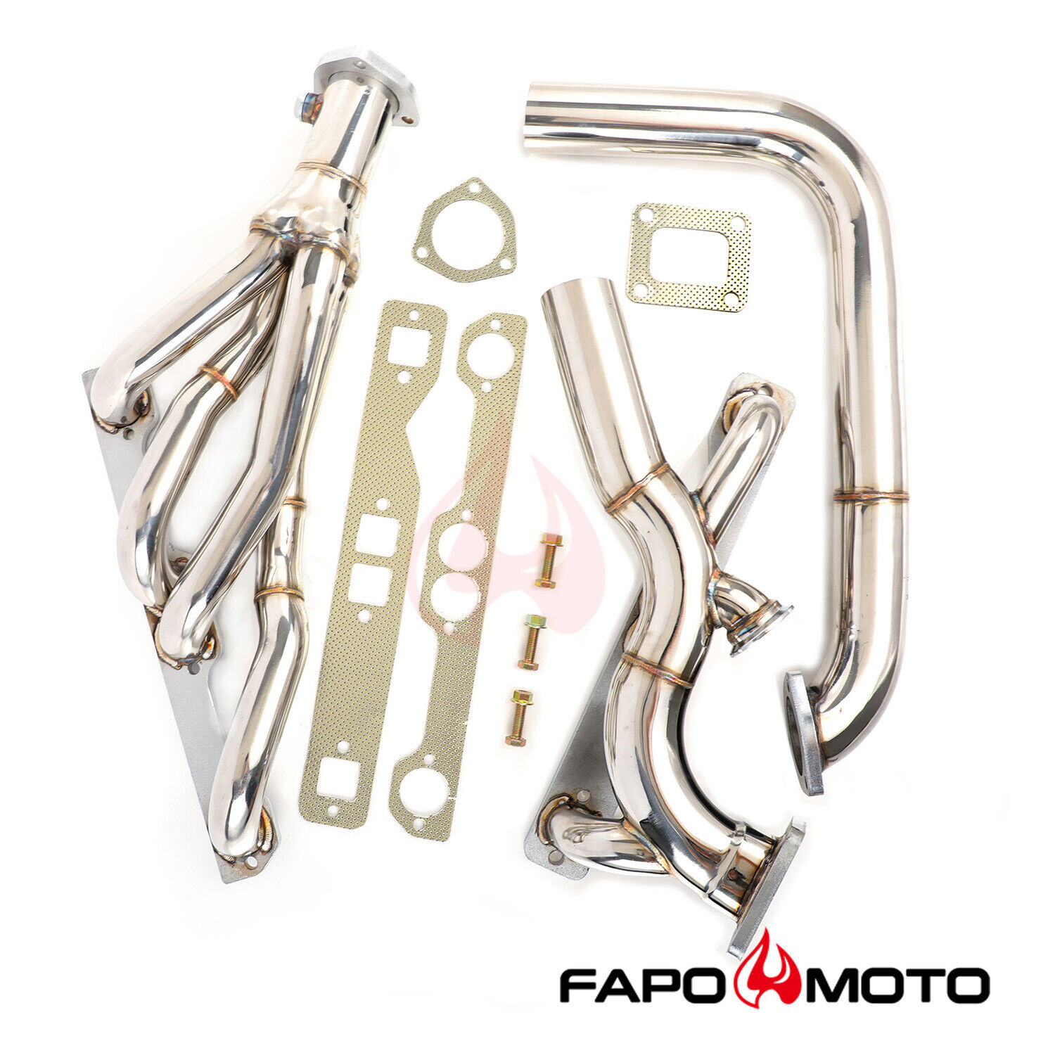FAPO Single Turbo Headers for Chevy Nova Camaro Chevelle Caprice Small Block V8