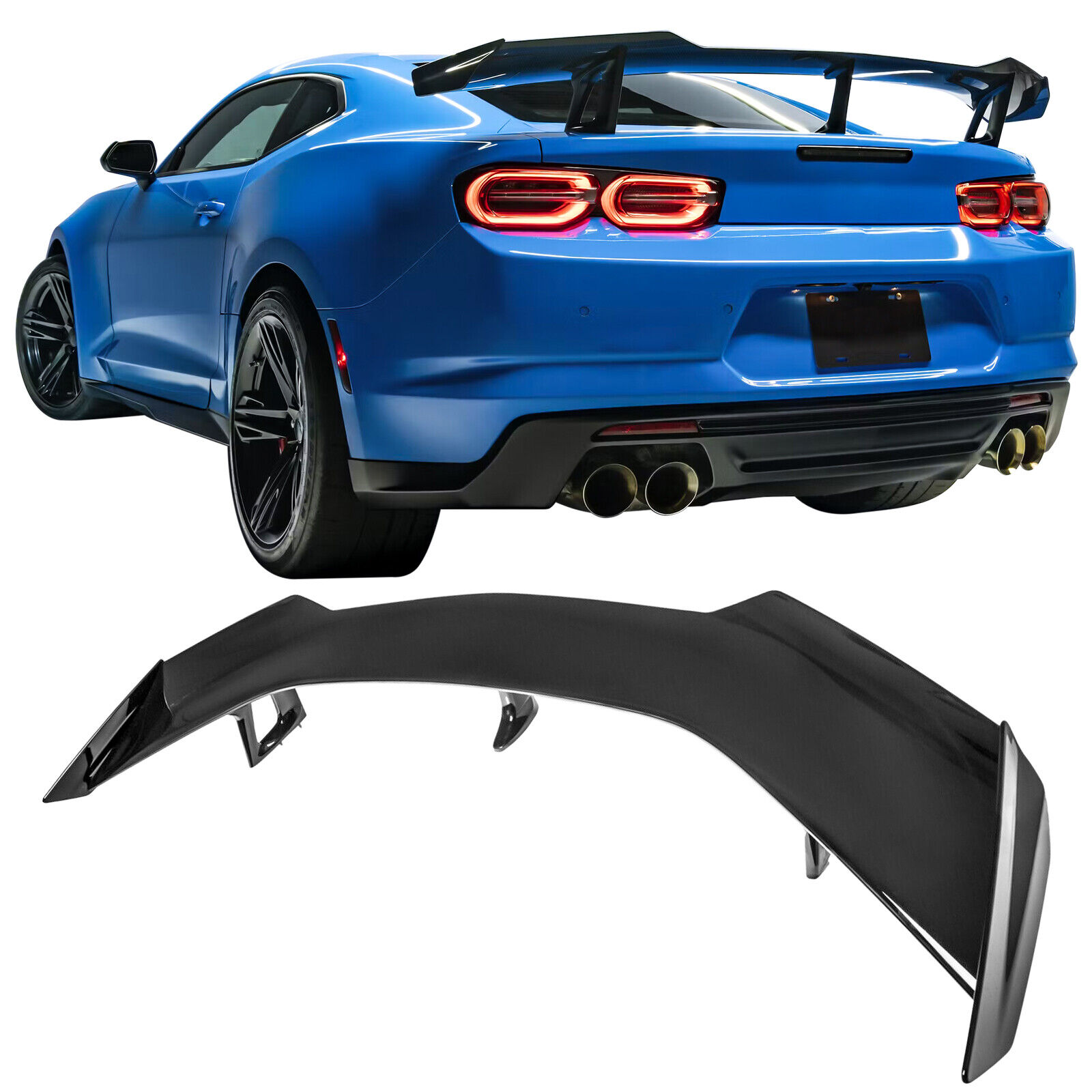 For 6th Gen Chevy Camaro 16-up ZL1 1LE Style Rear Trunk Wing Spoiler Gloss Black