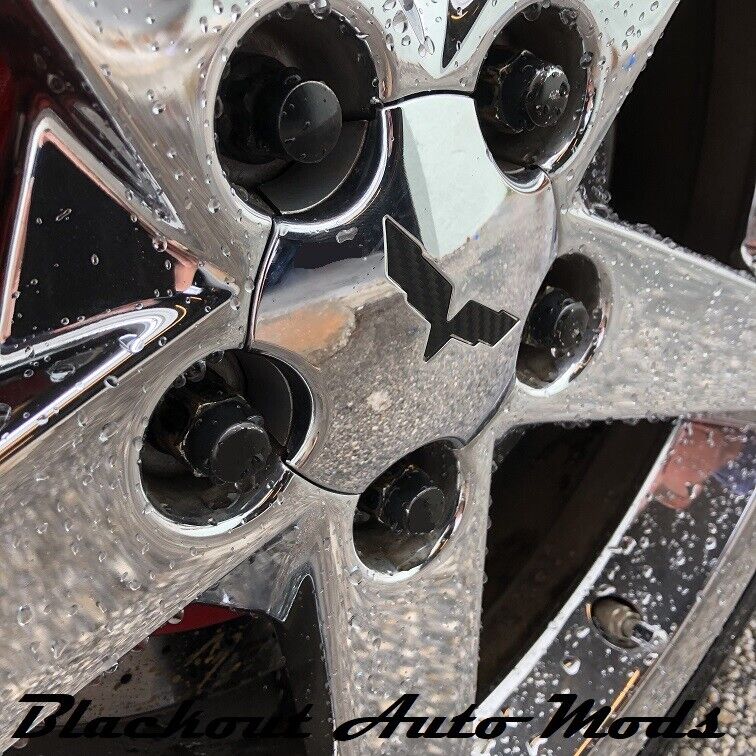 C6 Corvette Wheel Center Cap Rim Overlay Decal Carbon Fiber 2005-2013