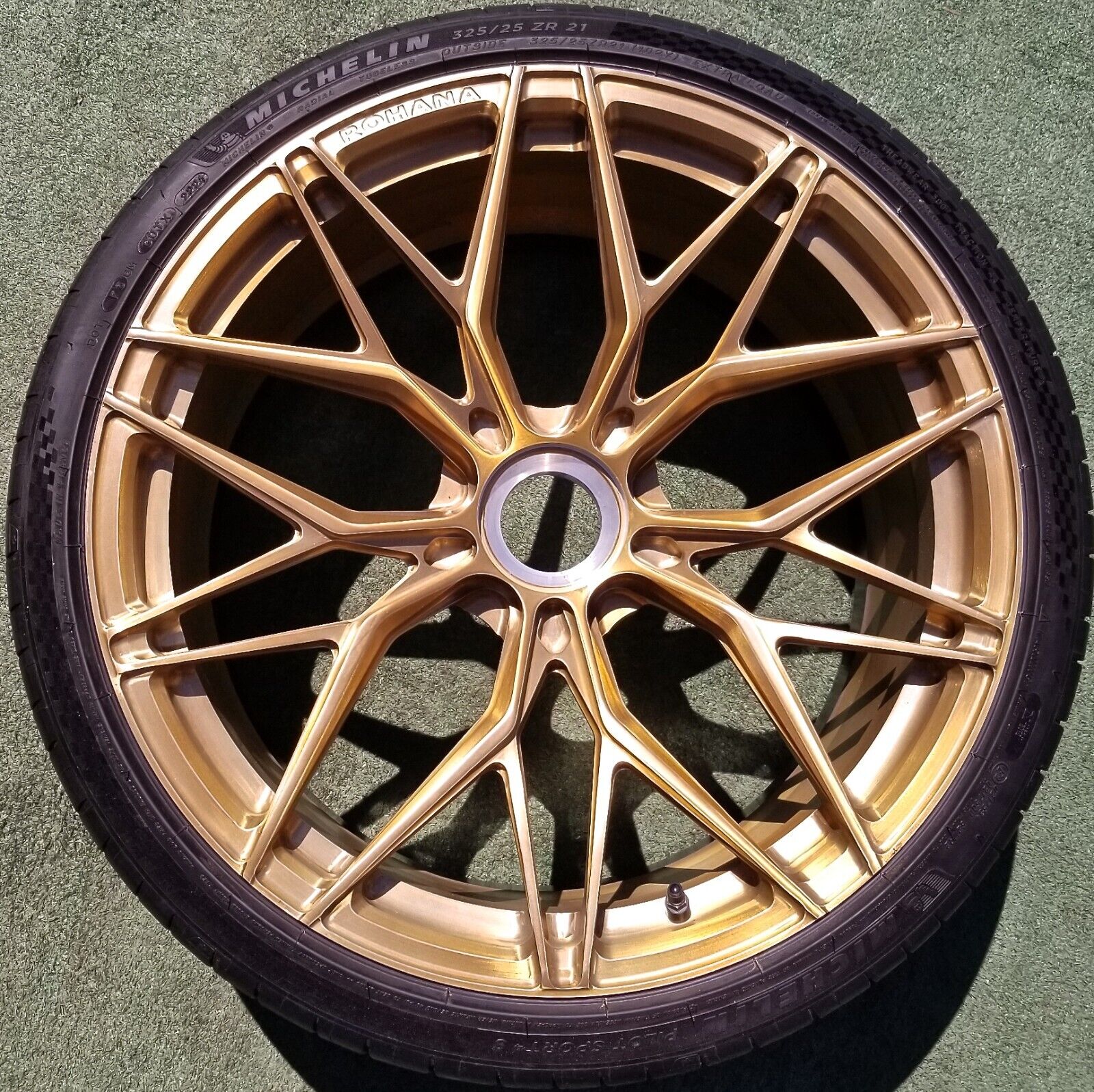 Set Forged Gold Wheels Tires fit OEM Factory Lamborghini Huracan Center Lock STO