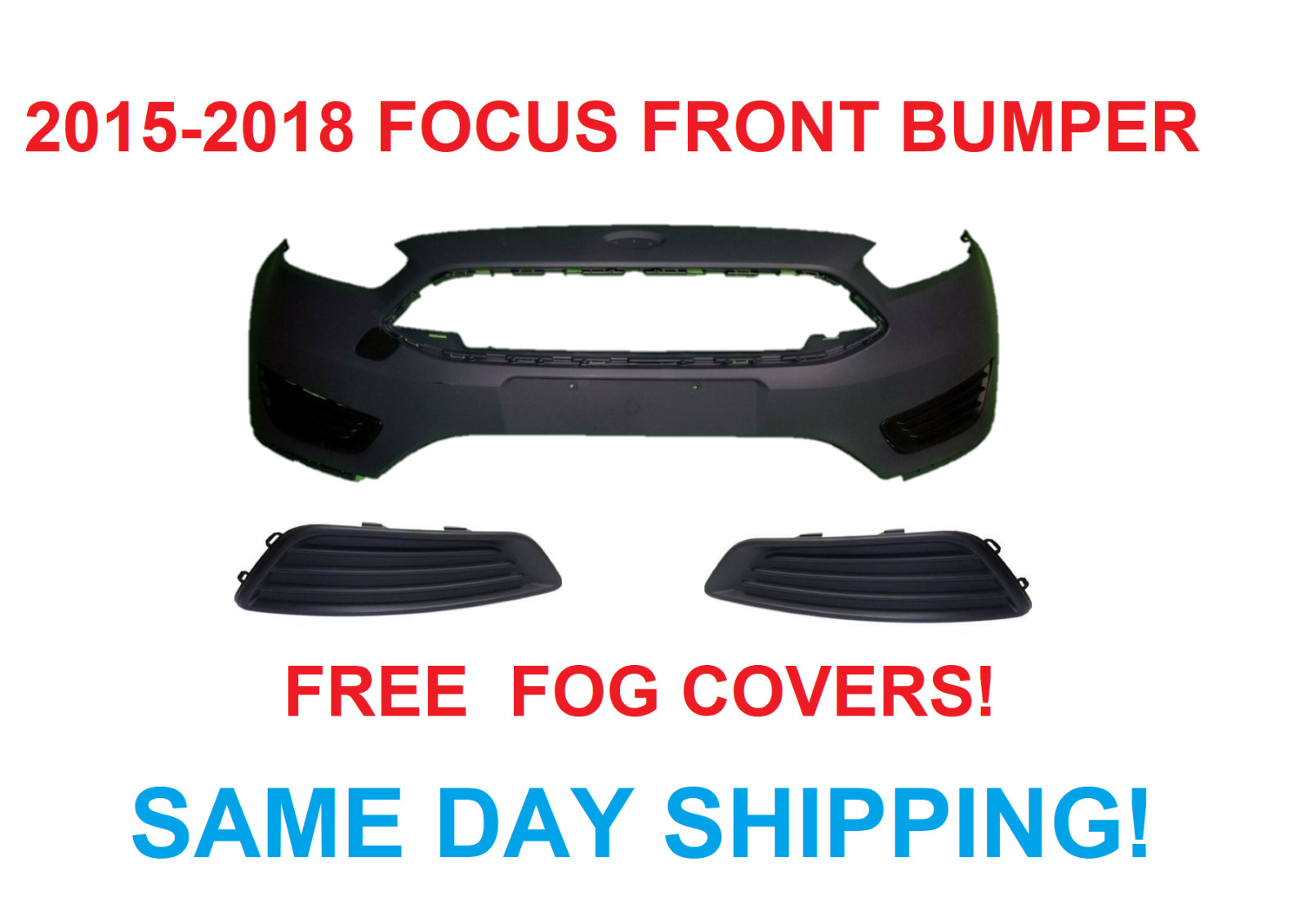 Primered Bumper Cover Assembly Front Ford Focus 2015 2016 2017 2018 2019