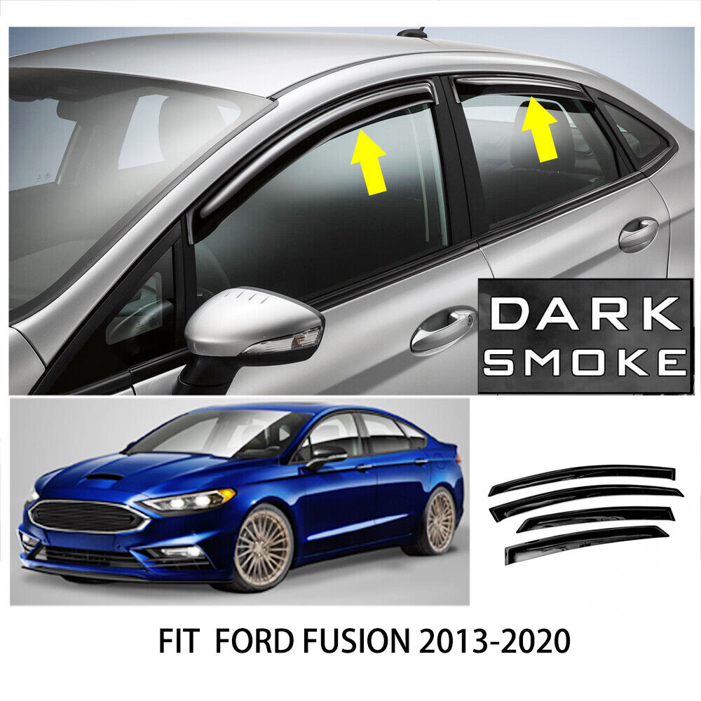 For 2013-2017 Ford Fusion Sedan Smoke Sun Window Vent Visors Wind Deflectors 4PC