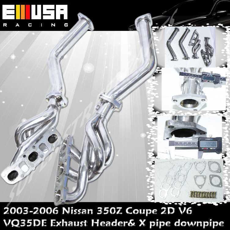 Exhaust Header & X Pipe fits 03-06 Nissan 350Z Touring Coupe 2D V6 VQ35DE