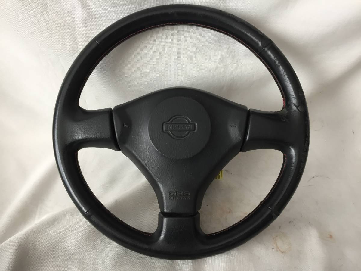 JDM NISSAN Skyline R34/ER34/ENR34/HR34 Genuine Leather Steering Wheel Used