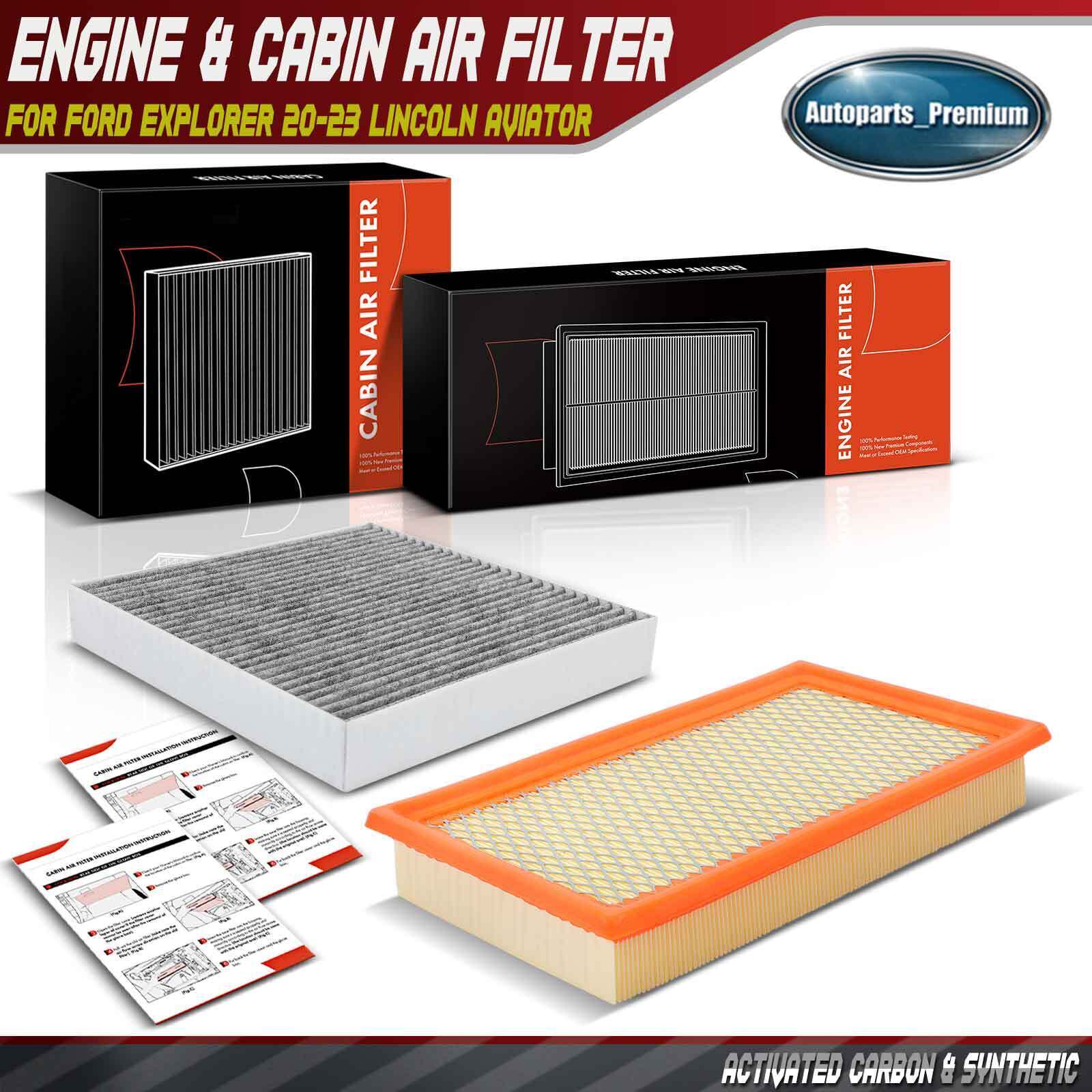 Engine & Cabin Air Filter for Ford Explorer 20-23 Lincoln Aviator 2.3L 3.0L