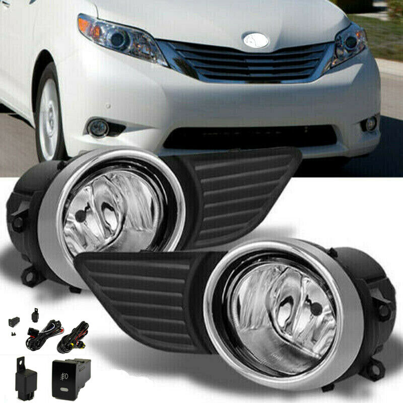 Fog Lights Assembly Bumper Lamps Set w/Switch Fit 2011-2017 Toyota Sienna Pair