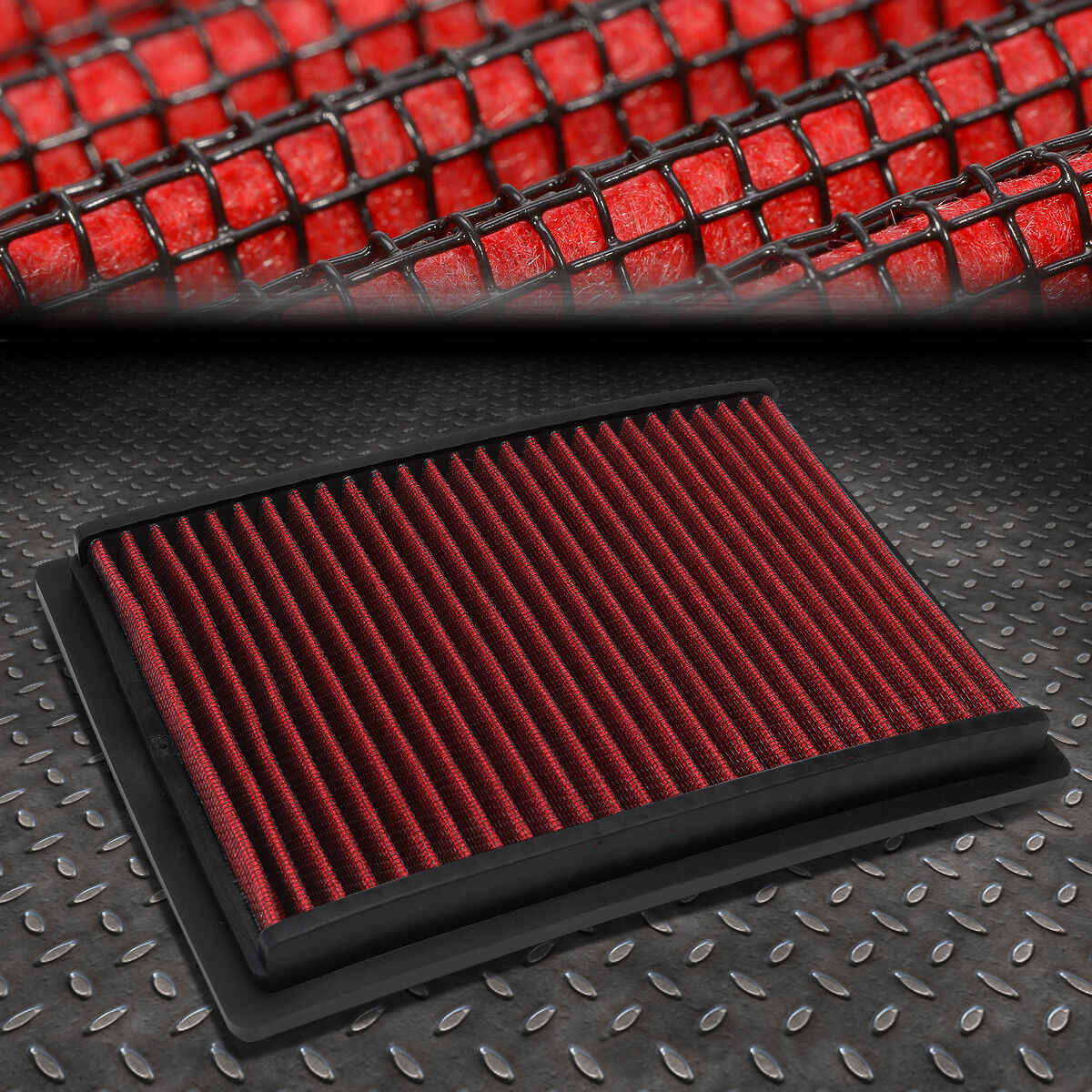 FOR 12-17 CHEVY SONIC T300 RED REUSABLE/DURABLE ENGINE AIR FILTER INTAKE PANEL