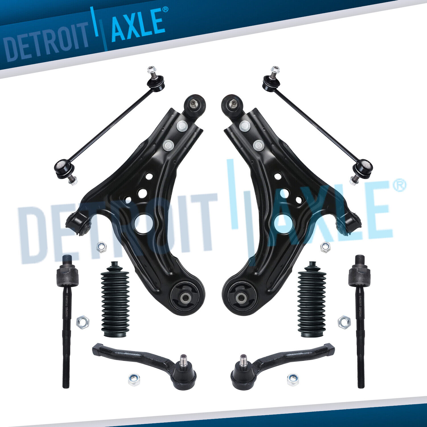 Front Lower Control Arms Tie Rods Sway Bar for 2004-2011 Chevy Aveo Pontiac Wave