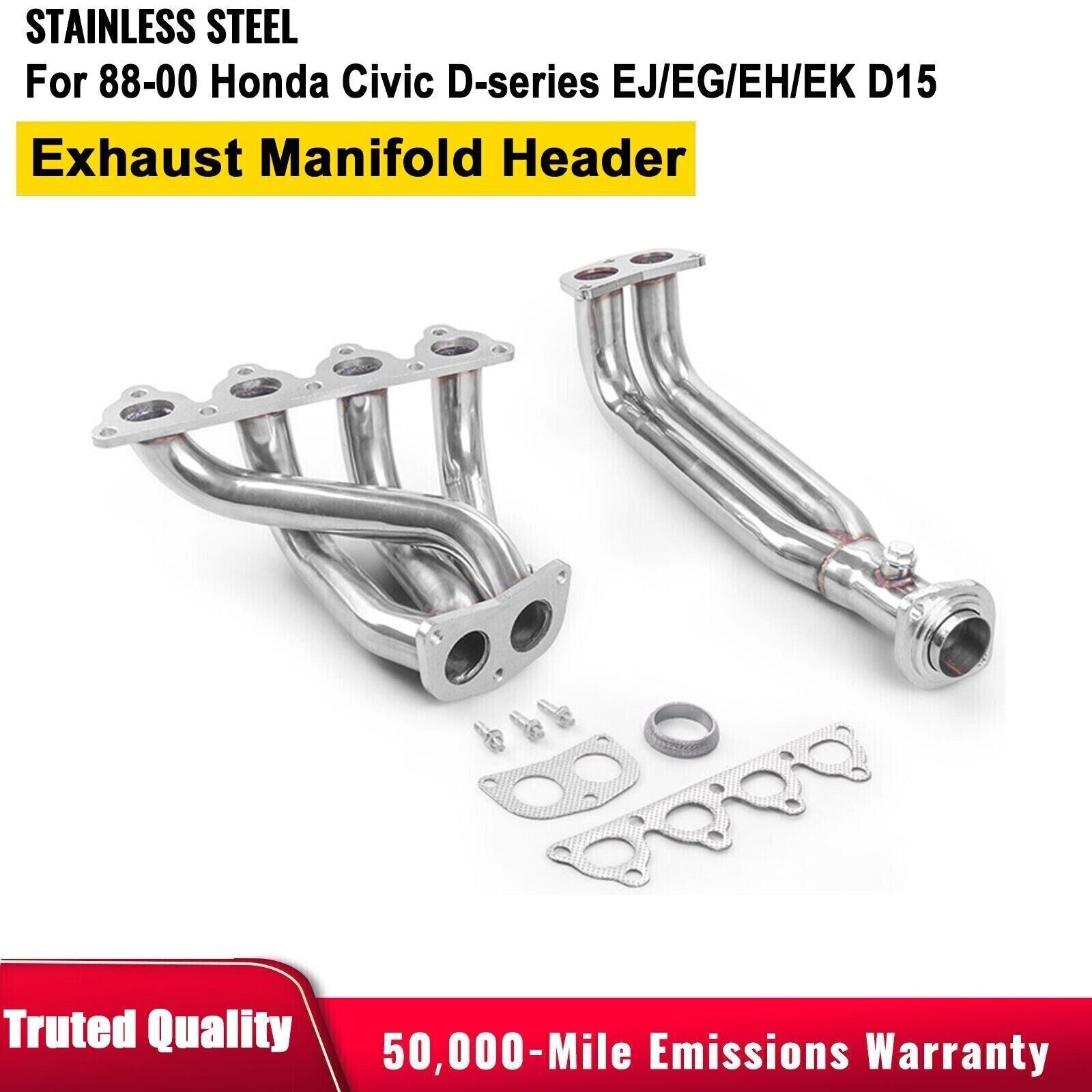 Stainless ExhaustManifoldHeader For 88-00 Honda Civic D-series EJ/EG/EH/EK D16