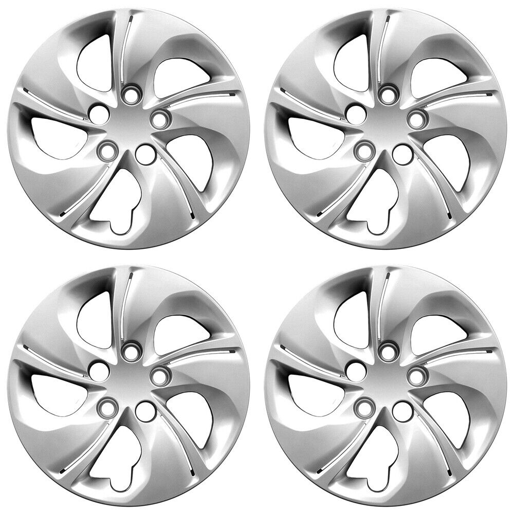 15\' 5 Twisted Spoke Silver Bolt-On Wheel Cover Hubcaps for 2013-2015 Honda Civic