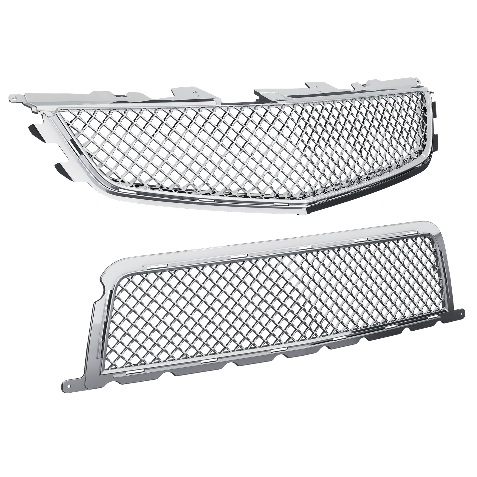 New Chrome Front Upper & Lower Grille For Cadillac CTS CTS-V 2009-2014 Honeycomb