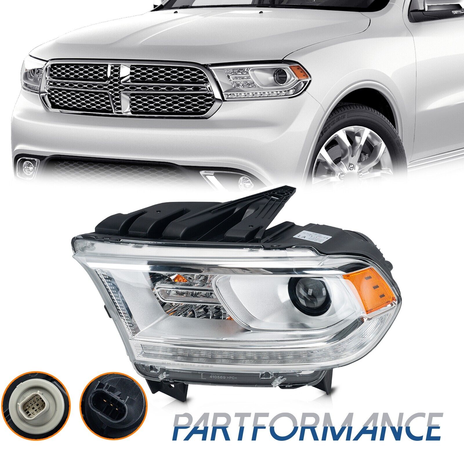 For Dodge Durango 2016-2020 Chrome HID Headlight LH Left Driver Side 68261179AD
