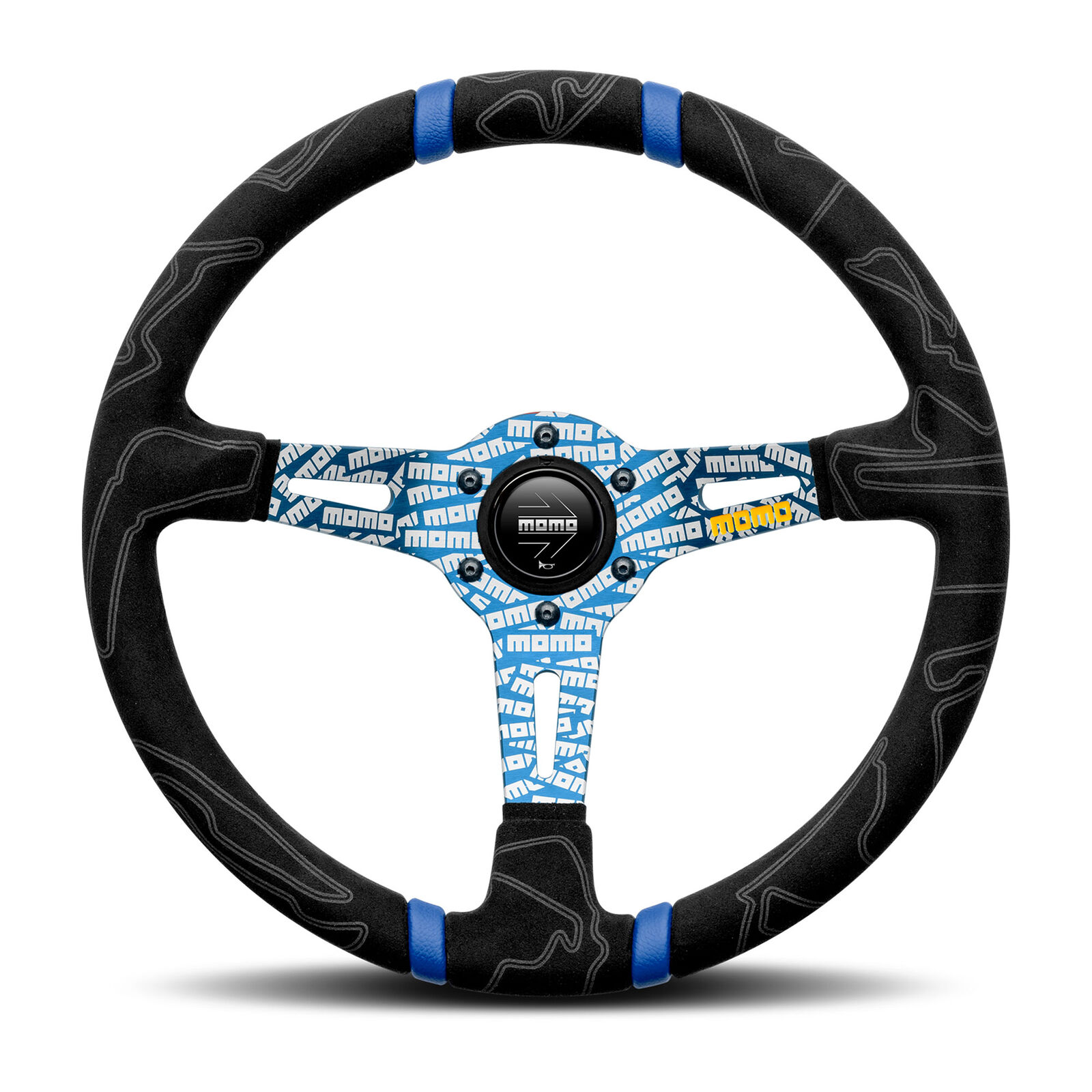 MOMO Motorsport Ultra Street Steering Wheel Alcantara Blue, 350mm - ULT35BK0BU