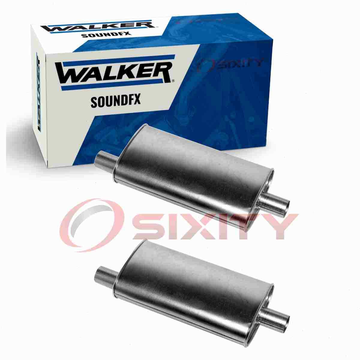 2 pc Walker SoundFX Exhaust Mufflers for 1967-1970 Plymouth GTX 7.0L 7.2L V8 gf