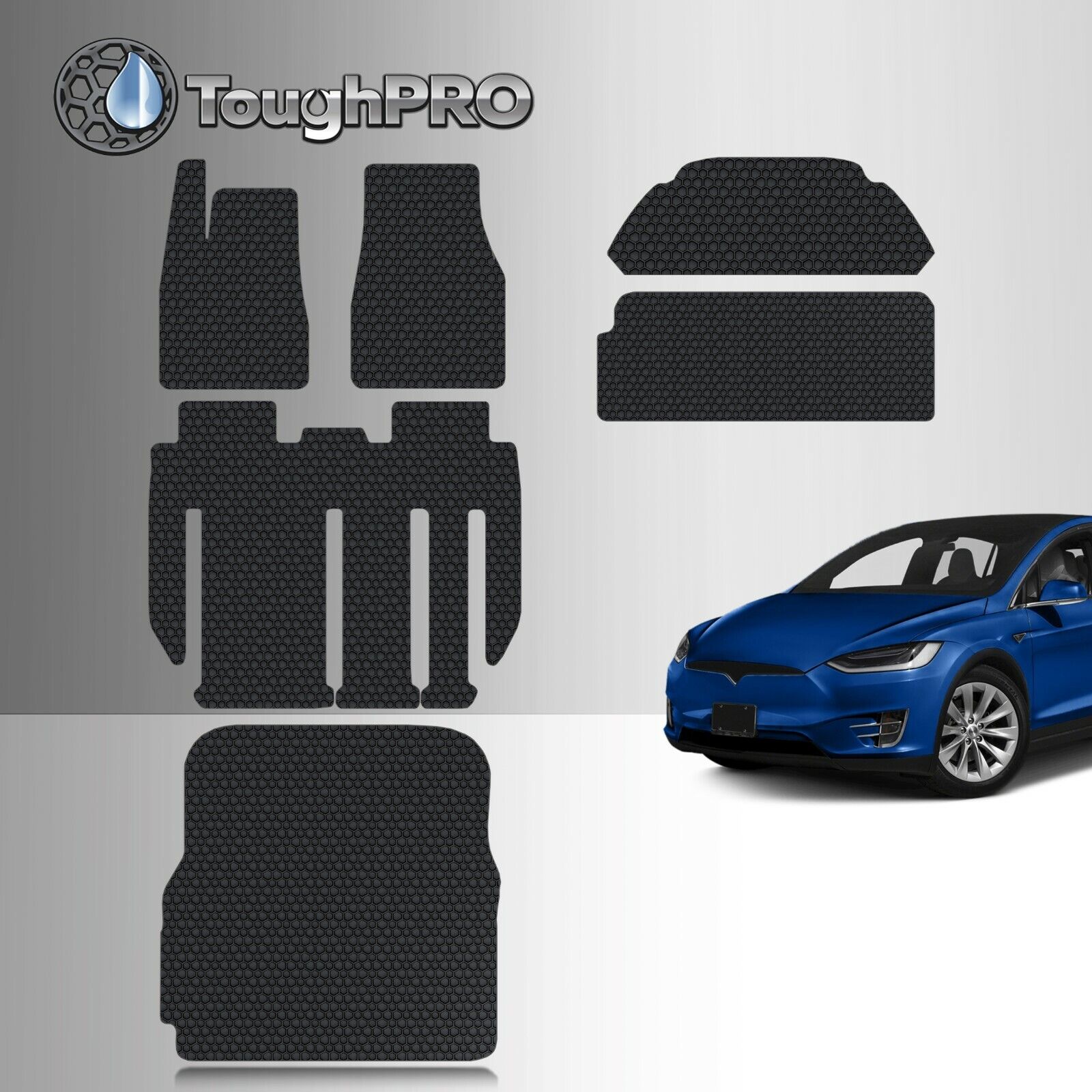 ToughPRO Tesla Model X 7 Seater Floor Mats Full Set Built From 2018 - Aug 2020