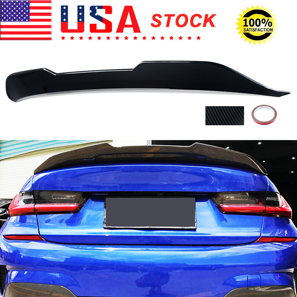 FOR 2019+ BMW G20 M340i G80 M3 PSM STYLE HIGHKICK WING TRUNK SPOILER CARBON LOOK