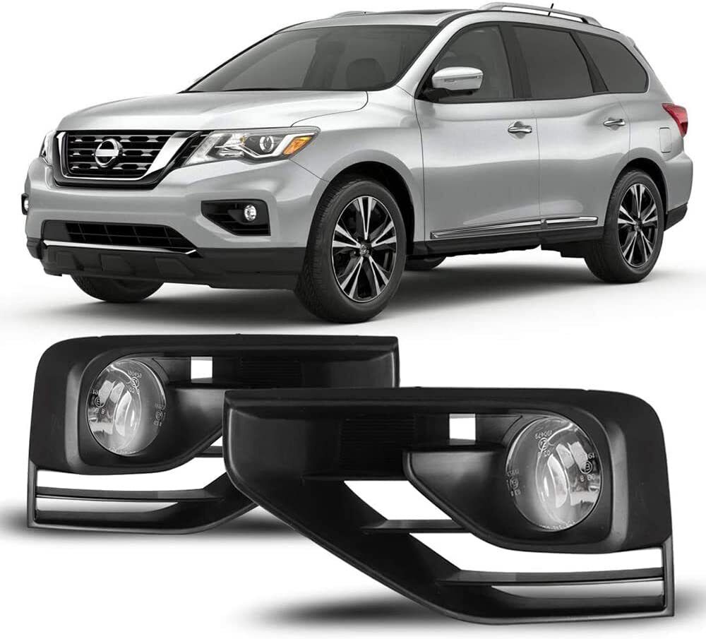 For 2017 2018 2019 2020 Nissan Pathfinder Pair Fog Lights Bumper Lamps w/Wiring